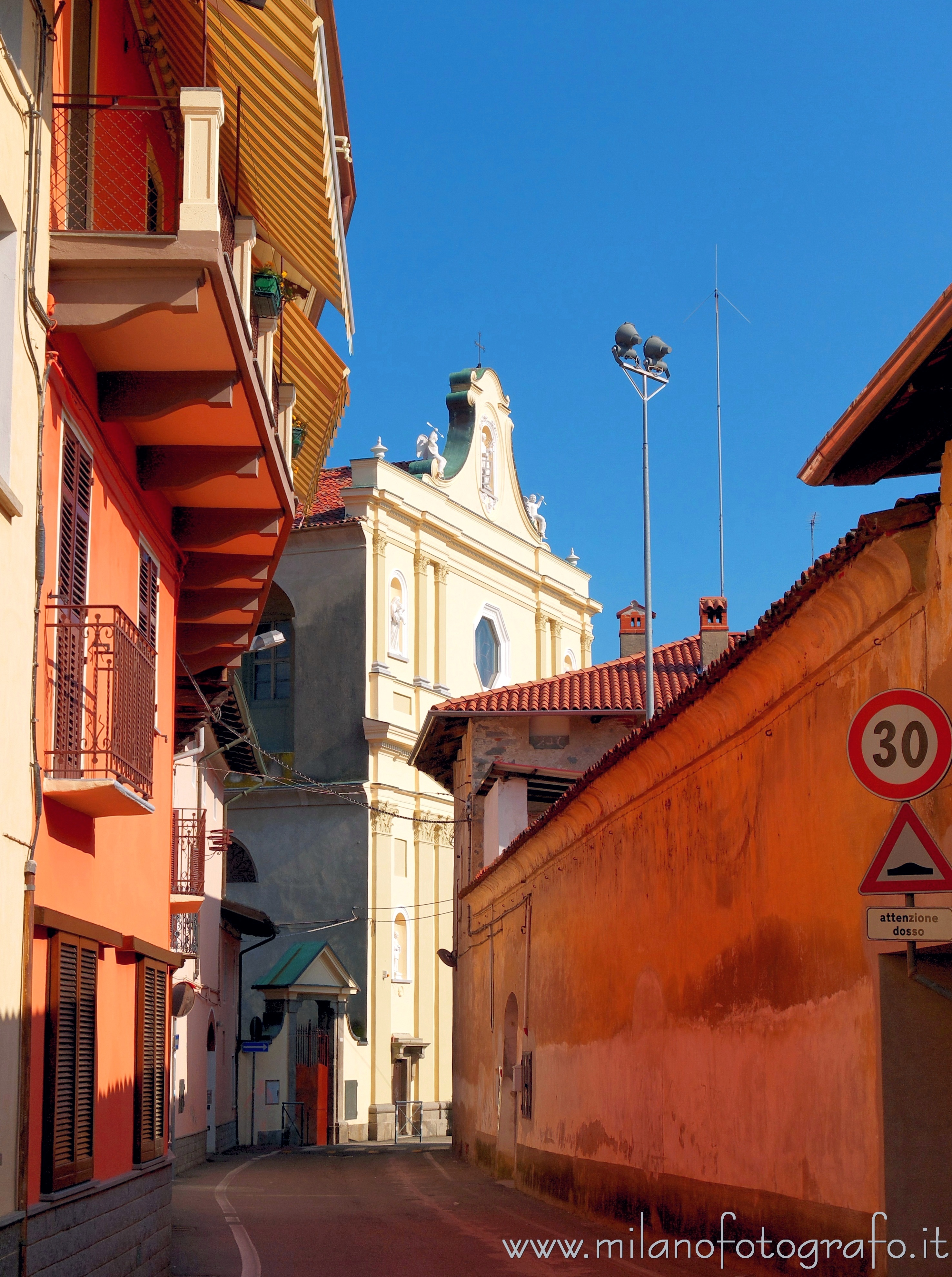 Candelo (Biella, Italy) - Church of San Lorenzo seen from the homonymous street